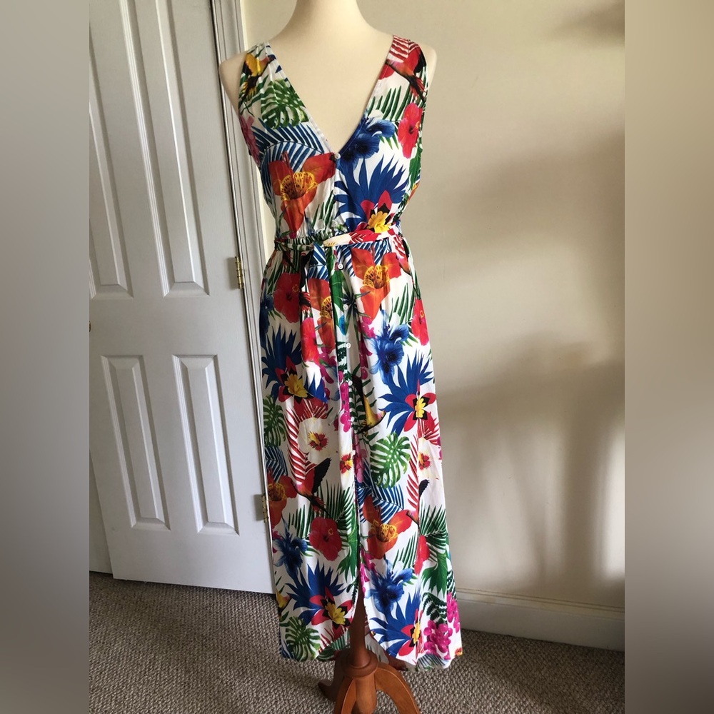 Desigual Tropical Flower Pattern Front Buttons Cl… - image 2